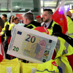 Streik der Beschäftigten in der Luftsicherheit am 15.01.2019 am Flughafen Frankfurt