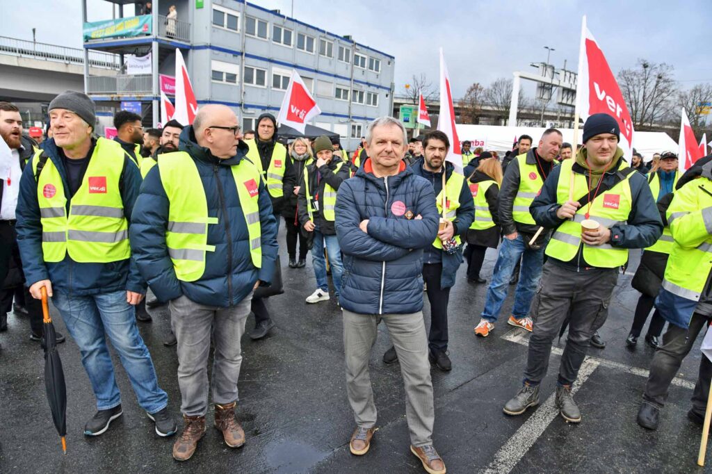 Warnstreik der Luftsicherheitskräfte am 1. Februar 2024 am Flughafen Frankfurt