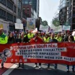 Demoauftakt am Gewerkschaftshaus Frankfurt