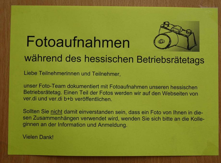 Regieplan: Beispiel Hinweis auf Fotoaufnahmen Regieplan: Beispiel Hinweis auf Fotoaufnahmen