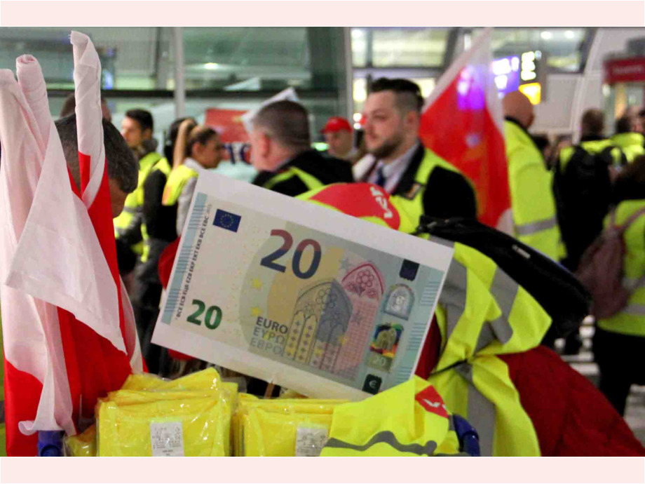 Streik der Beschäftigten in der Luftsicherheit am 15.01.2019 am Flughafen Frankfurt