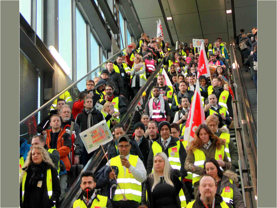Streik der Beschäftigten in der Luftsicherheit am 15.01.2019 am Flughafen Frankfurt