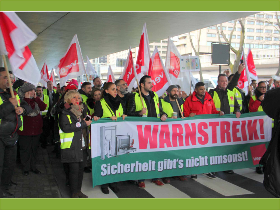 Streik der Beschäftigten in der Luftsicherheit am 15.01.2019 am Flughafen Frankfurt