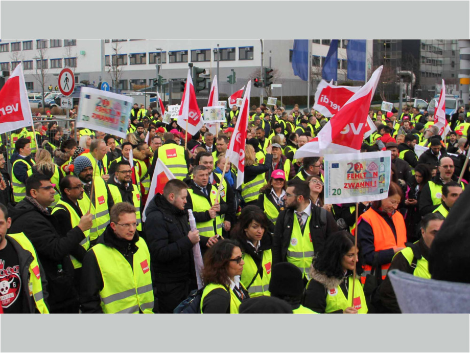 Streik der Beschäftigten in der Luftsicherheit am 15.01.2019 am Flughafen Frankfurt