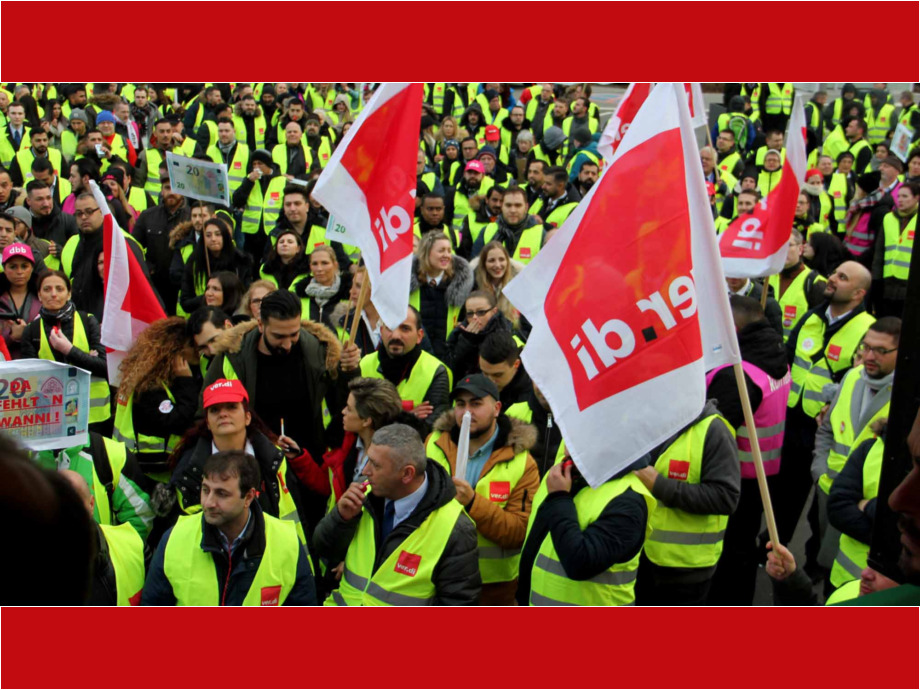 Streik der Beschäftigten in der Luftsicherheit am 15.01.2019 am Flughafen Frankfurt