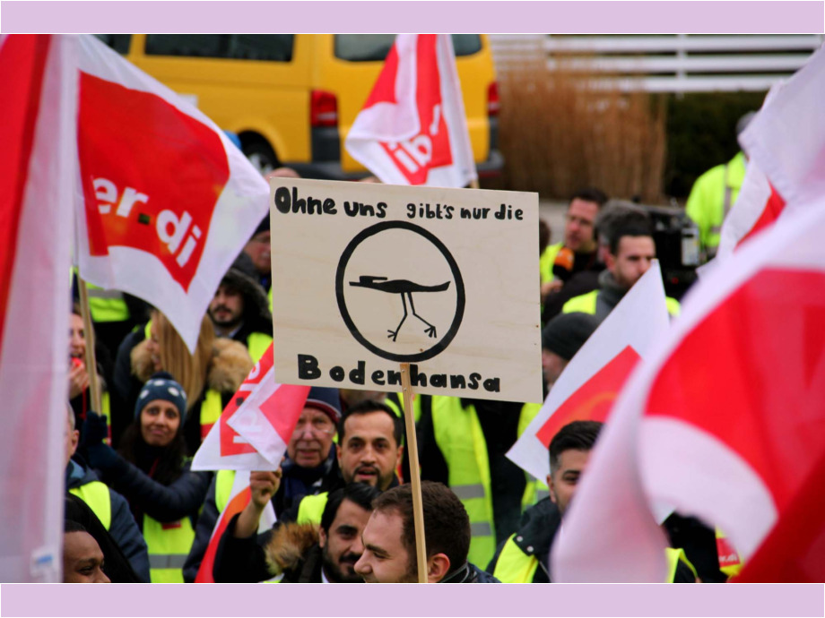 Streik der Beschäftigten in der Luftsicherheit am 15.01.2019 am Flughafen Frankfurt