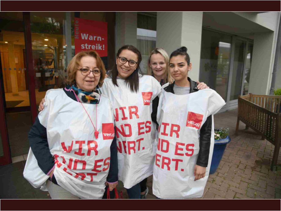 Wir fordern für unsere Arbeit eine gute Bezahlung!