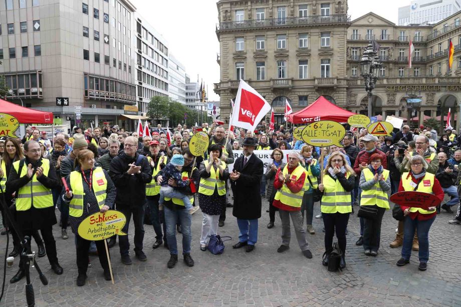 Streikkundgebung der Bankbeschäftigten am 17. Mai 2019 in Franfurt