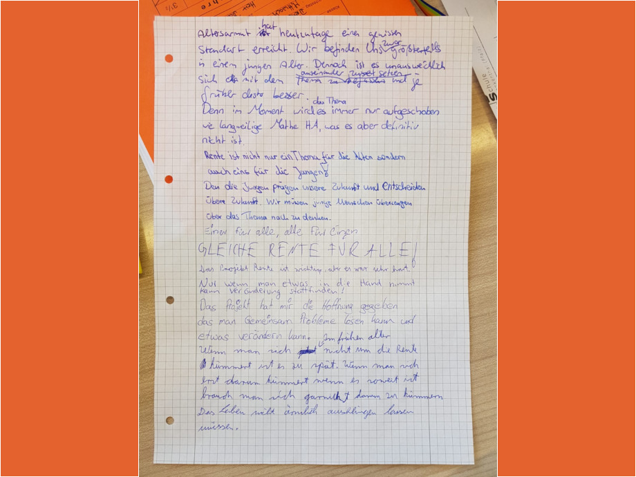 Die Kommentare der Schüler zum Thema