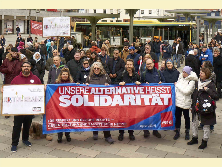 Solidarität statt Spaltung - Trauer um die Opfer der rassistschen Morde am 19. Janaur 2020 in Hanau Solidarität statt Spaltung - Trauer um die Opfer der rassistschen Morde am 19. Janaur 2020 in Hanau