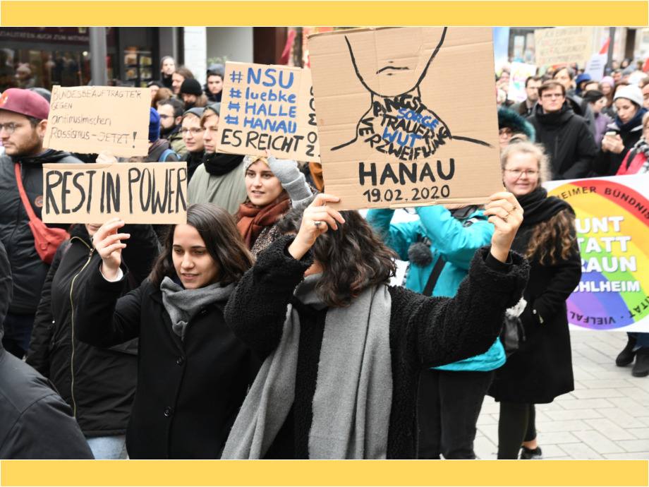 Solidarität statt Spaltung - Trauer um die Opfer der rassistschen Morde am 19. Janaur 2020 in Hanau Solidarität statt Spaltung - Trauer um die Opfer der rassistschen Morde am 19. Janaur 2020 in Hanau