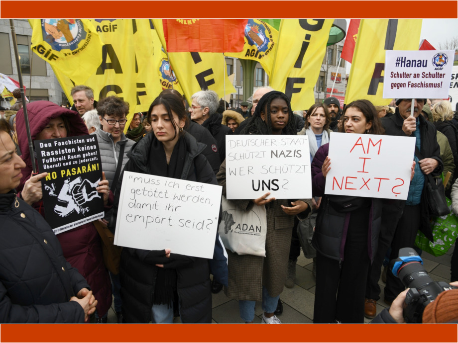Solidarität statt Spaltung - Trauer um die Opfer der rassistschen Morde am 19. Janaur 2020 in Hanau Solidarität statt Spaltung - Trauer um die Opfer der rassistschen Morde am 19. Janaur 2020 in Hanau