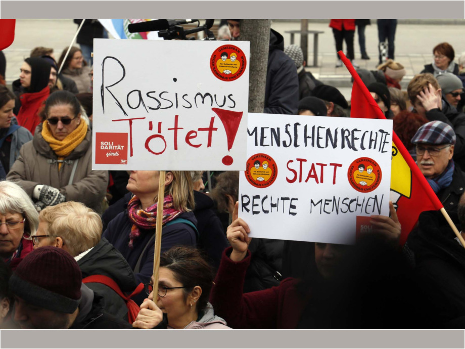 Solidarität statt Spaltung - Trauer um die Opfer der rassistschen Morde am 19. Janaur 2020 in Hanau Solidarität statt Spaltung - Trauer um die Opfer der rassistschen Morde am 19. Janaur 2020 in Hanau