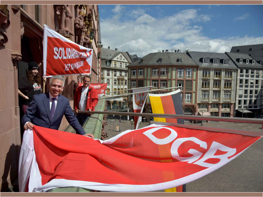 1. Mai 2020 Frankfurt am Main - DGB-Aktion auf dem Römer