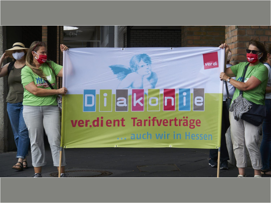 Die Beschäftigten der Diakonie fordern Tarifverträge