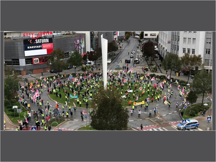 Wir reißen die Ost-West-Arbeitszeitmauer nieder – Warnstreikaktion am 16.10. in Hanau Wir reißen die Ost-West-Arbeitszeitmauer nieder – Warnstreikaktion am 16.10. in Hanau