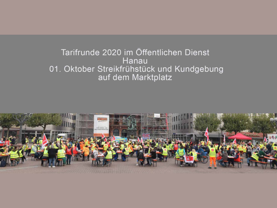 2020-10-01 Tarifrunde TV OeD - Streikfrühstück auf dem Marktplatz in Hanau 2020-10-01 Tarifrunde TV OeD - Streikfrühstück auf dem Marktplatz in Hanau