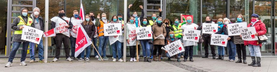 ver.di macht Druck - Warnstreik zur Tarifrunde im Öffentlichen Dienst in Offenbach