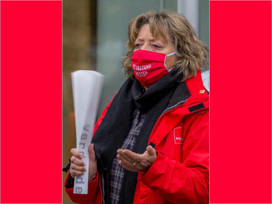 ver.di macht Druck - Rosi Haus, Geschäftsführerin des ver.di-Bezirks Frankfurt am Main und Region ver.di macht Druck - Rosi Haus, Geschäftsführerin des ver.di-Bezirks Frankfurt am Main und Region