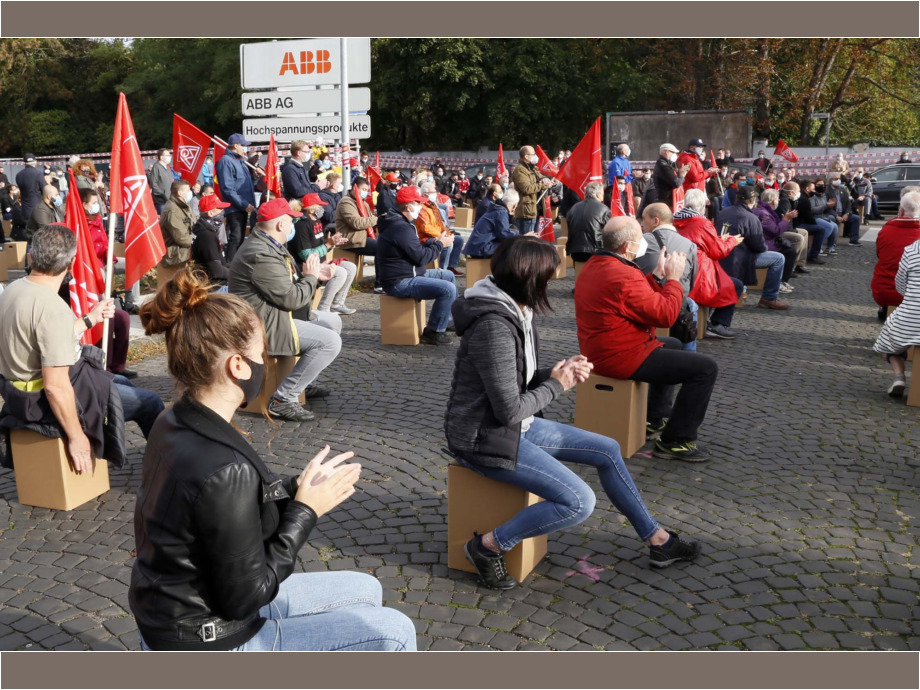 Schwarze-Wolken über Großauheim - Protest am 5.10.2020 gegen die Schließung von Hitachi-ABB