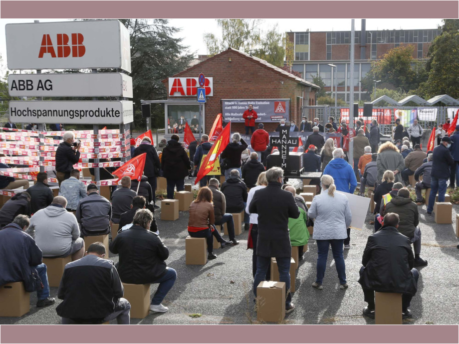 Schwarze-Wolken über Großauheim - Protest am 5.10.2020 gegen die Schließung von Hitachi-ABB