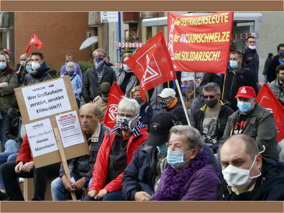 Schwarze-Wolken über Großauheim - Protest am 5.10.2020 gegen die Schließung von Hitachi-ABB