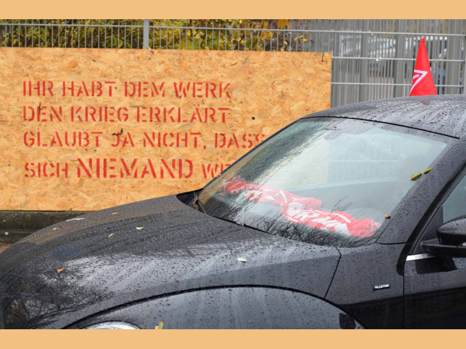 Warnstreik und Autocorsoam 19. November 2020 für den Erhalt der Arbeitsplätze bei Hitachi ABB Power Grids in Hanau-Großauheim