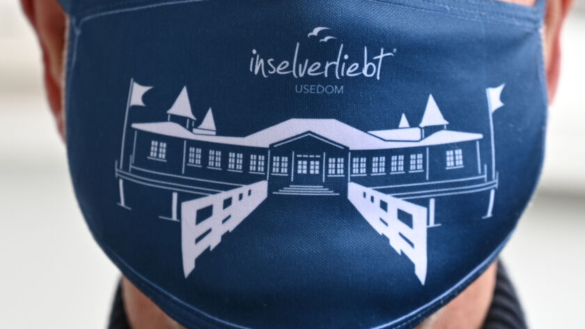 Urlaubsmitbringsel, zeigt die Seebrücke von Ahlbeck