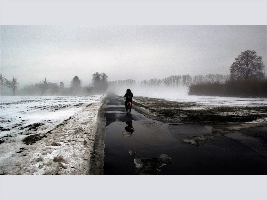 Radfahrer - Winter in der Wetterau Radfahrer - Winter in der Wetterau