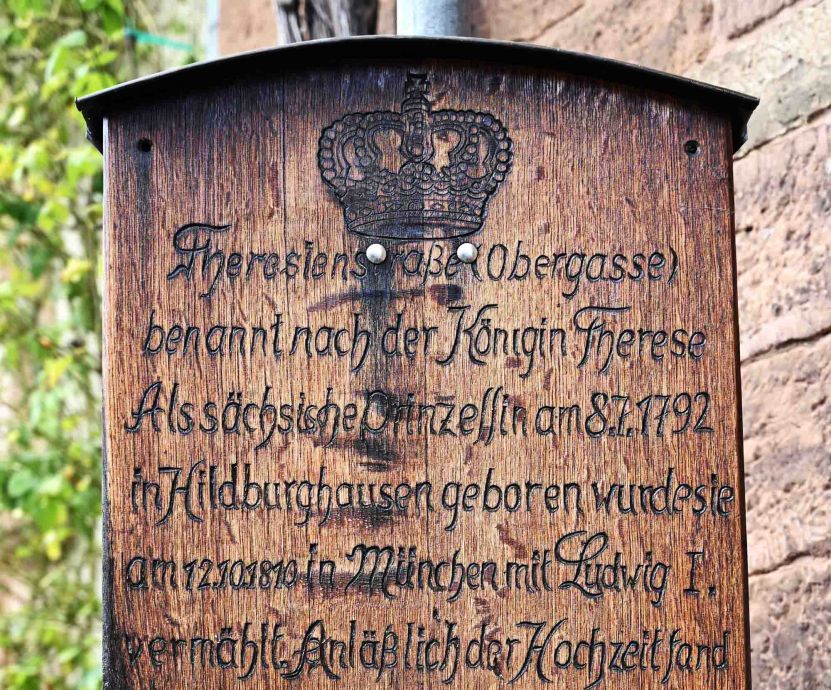 die ehemalige Obergasse wurde der Königin Therese gewidmet die ehemalige Obergasse wurde der Königin Therese gewidmet