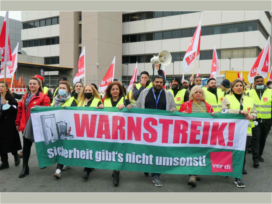 Warnstreik am Flughafen Frankfurt
