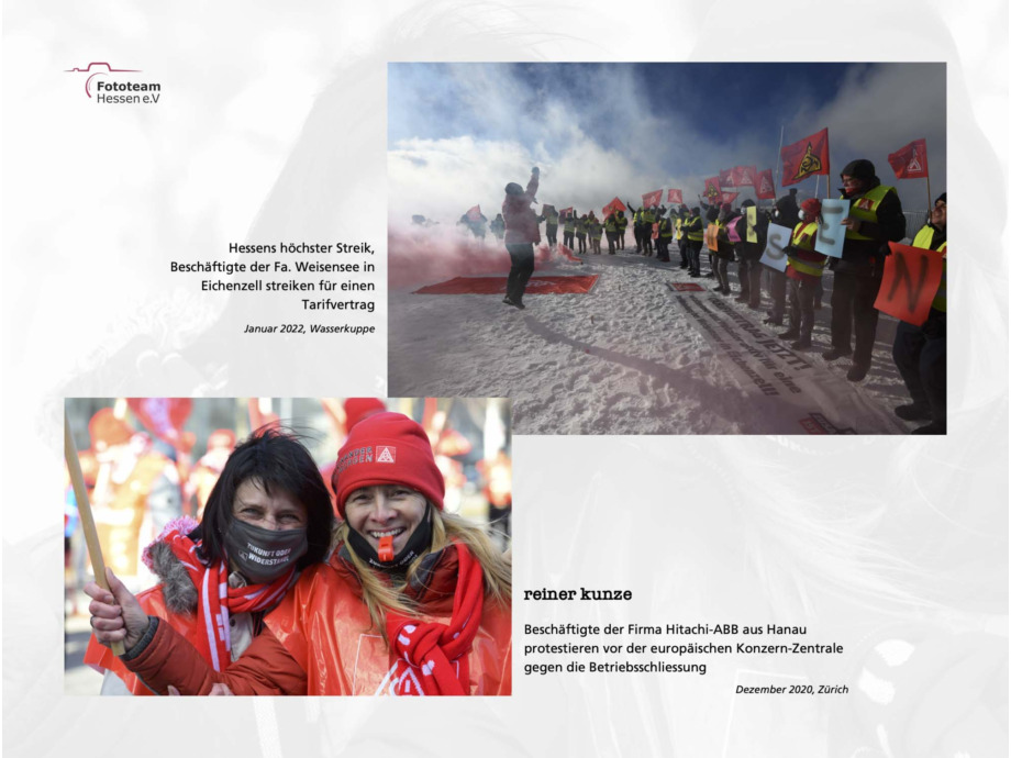 20 Fotograf*innen des Fototeam ver.di Hessen zeigen eine Auswahl ihrer besten Aktionsfotos aus den letzten 11 Jahren 20 Fotograf*innen des Fototeam ver.di Hessen zeigen eine Auswahl ihrer besten Aktionsfotos aus den letzten 11 Jahren