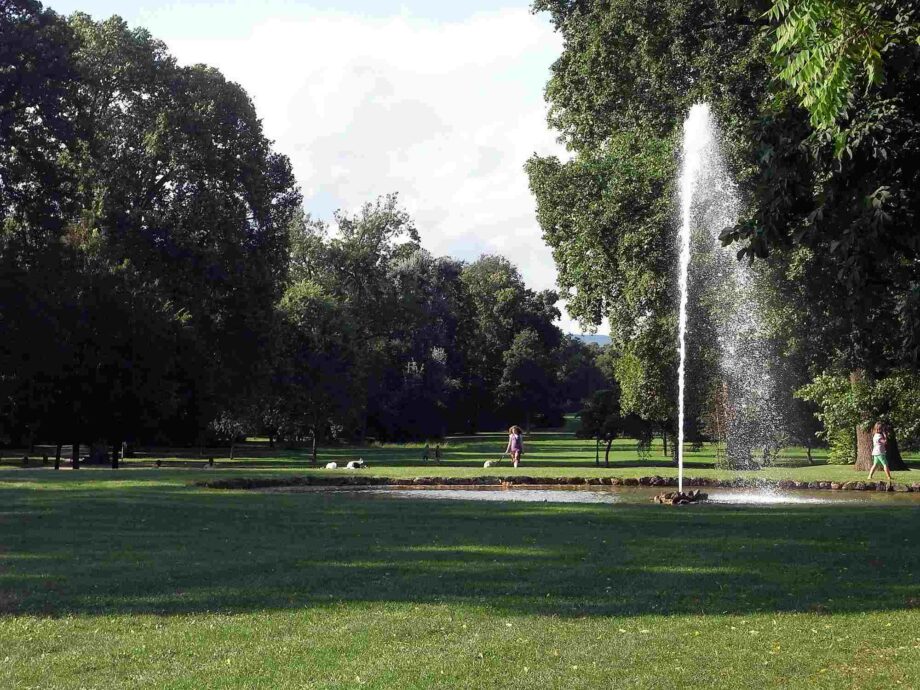 Die Fontäne aus dem Schlosspark Wiesbaden Biebrich