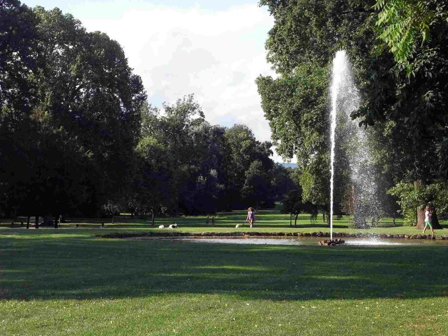 Die Fontäne aus dem Schlosspark Wiesbaden Biebrich