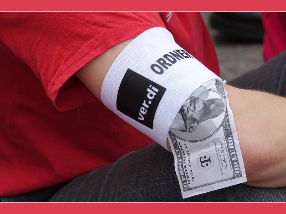 Demonstration und Kundgebung von streikenden Telekom-Beschäftigten am 10. Mai 2022 in Frankfurt