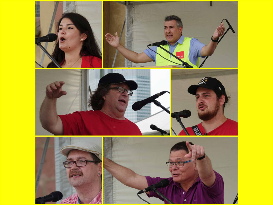 Demonstration und Kundgebung von streikenden Telekom-Beschäftigten am 10. Mai 2022 in Frankfurt
