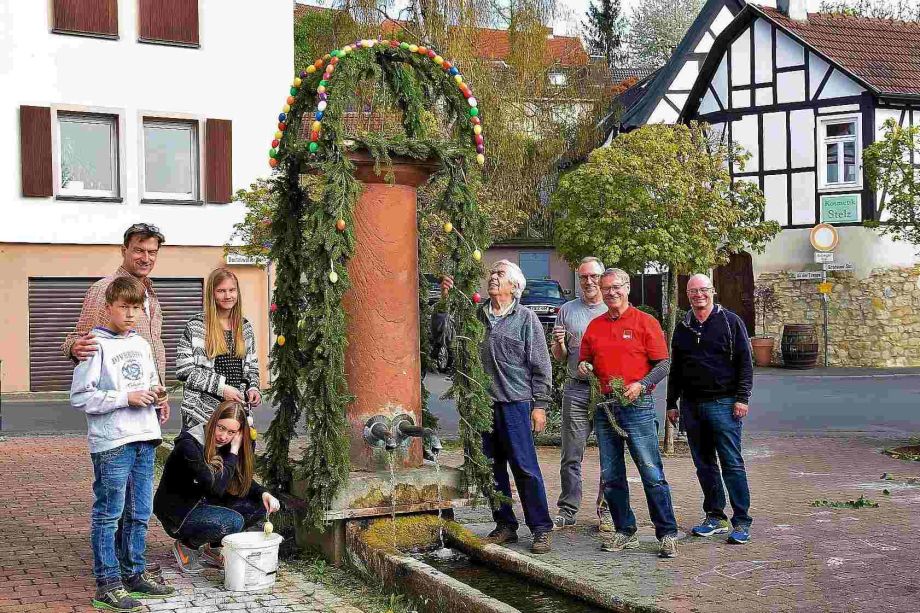 Historischer Dorfbrunnen und einstige Viehtränke in Karben
