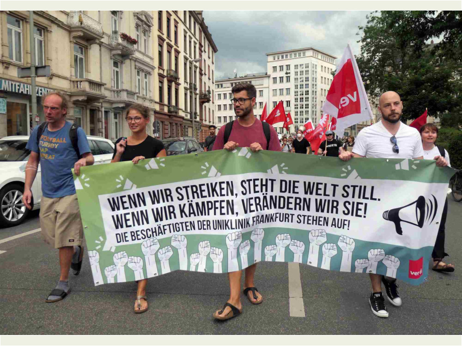 Demozug zum Gewerkschaftshaus