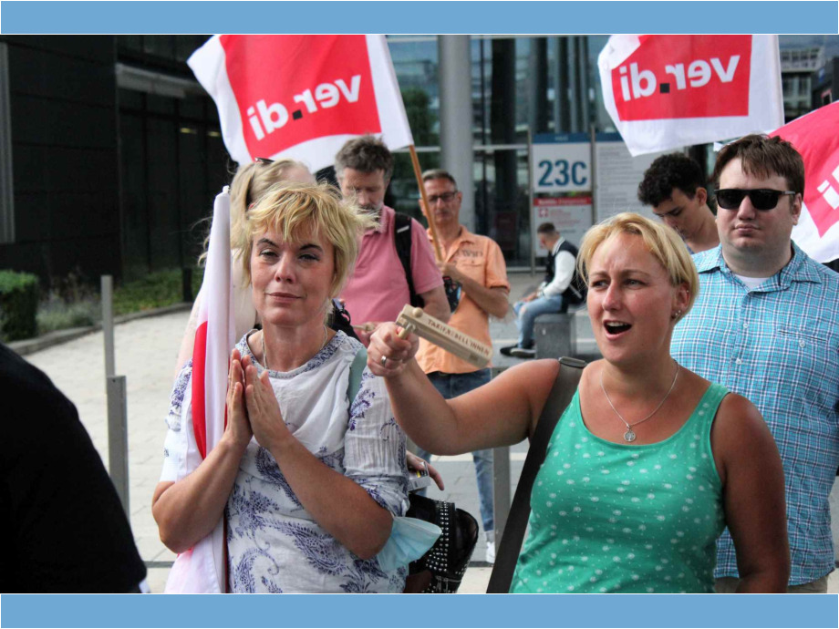 Kundgebung am Uniklinikum Frankfurt