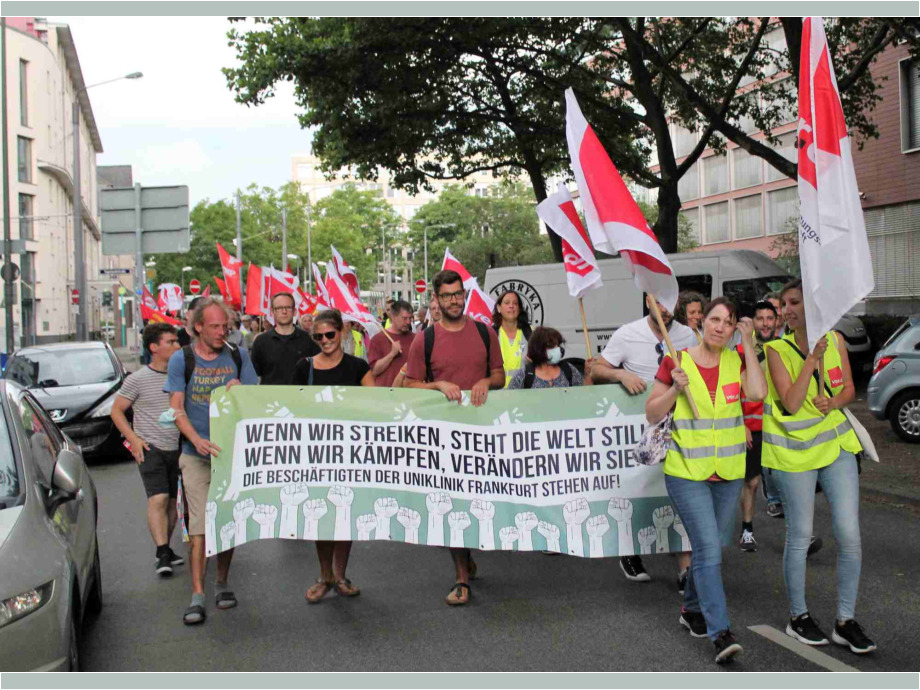 Demozug zum Gewerkschaftshaus
