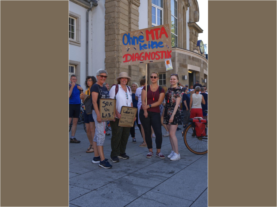 Protest gegen den drohenden Stellenabbau