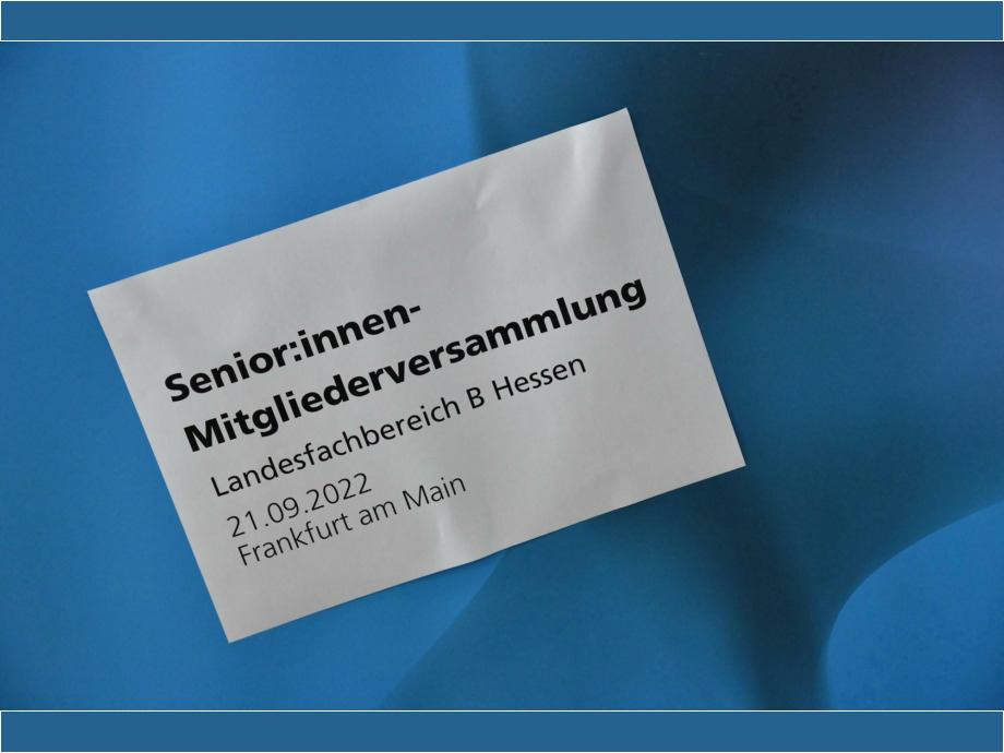 Verdi Mitgliederversammlung der SeniorInnen im Landesfachbereich B Verdi Mitgliederversammlung der SeniorInnen im Landesfachbereich B