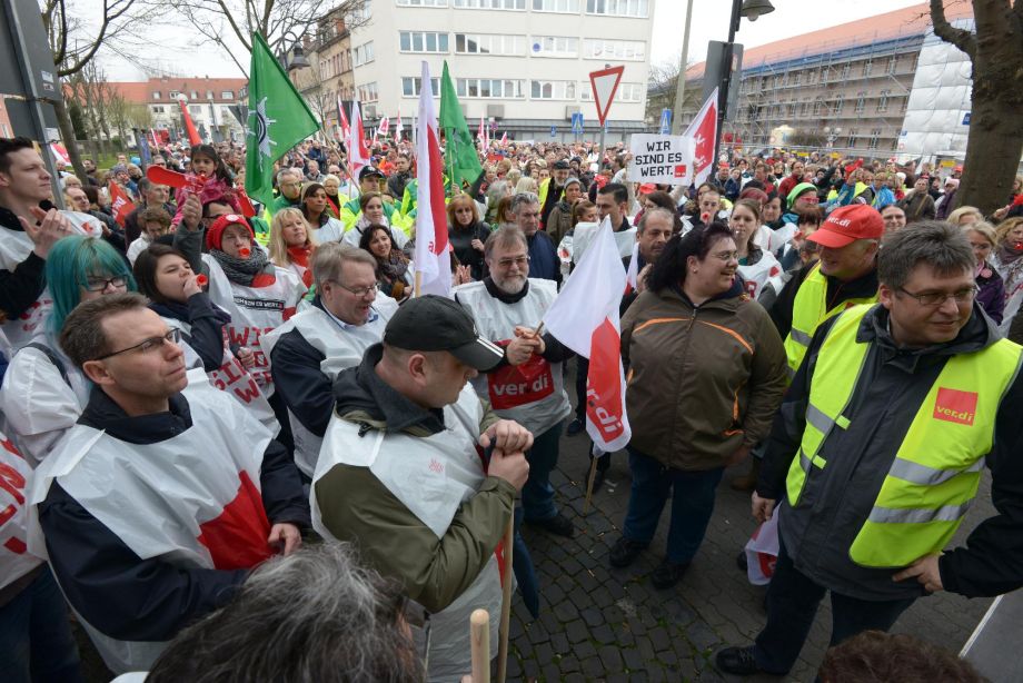 19. 03. 2014 verdi Warnstreik Hanau