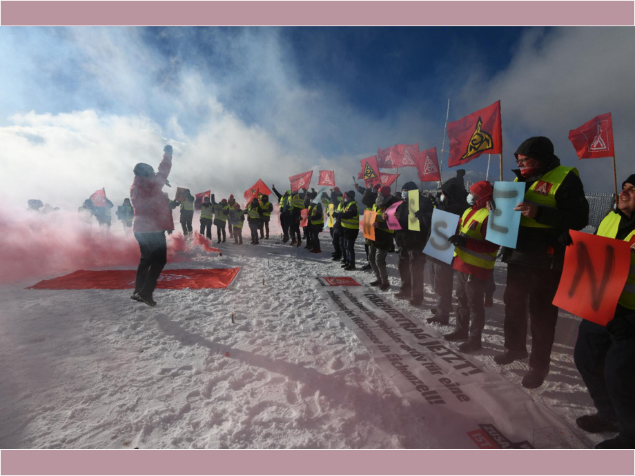 06.01.2022 Höchster Streik Hessens auf der Wasserkuppe 06. 01. 2022 Höchster Streik Hessens auf der Wasserkuppe