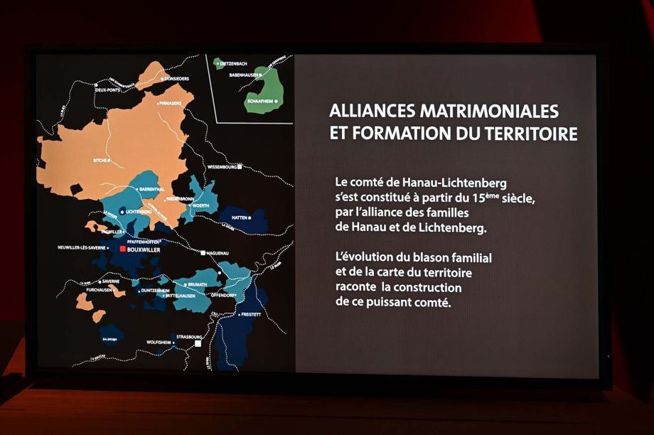 Die Karte im Museum zeigt den Besitz der Grafen von Hanau-Lichtenberg Die Karte im Museum zeigt den Besitz der Grafen von Hanau-Lichtenberg