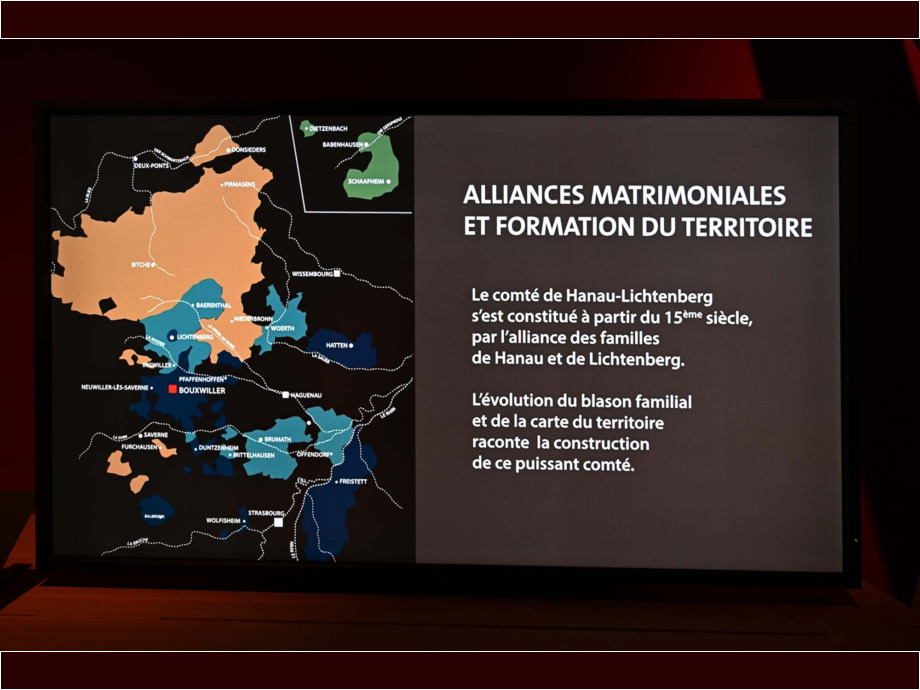 Die Karte im Museum zeigt den Besitz der Grafen von Hanau-Lichtenberg Die Karte im Museum zeigt den Besitz der Grafen von Hanau-Lichtenberg