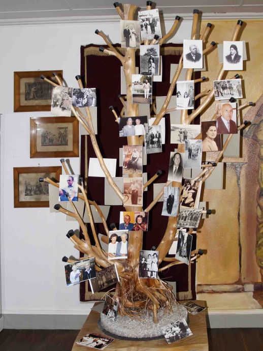 Baum der Erinnerung mit den Fotos der deprorierter Mitglieder der jüdischen Gemeide von Ingwiller Baum der Erinnerung mit den Fotos der deprorierter Mitglieder der jüdischen Gemeide von Ingwiller