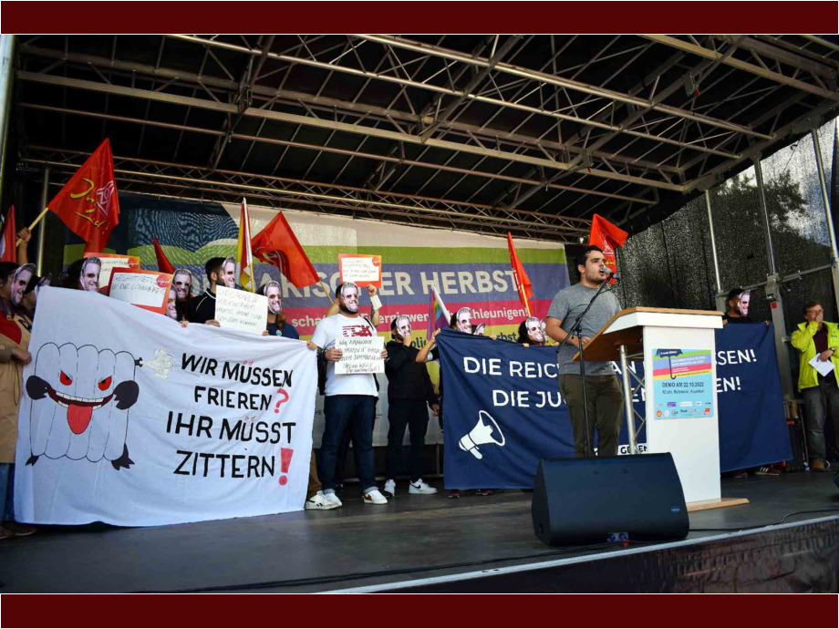 Solidarischer Herbst "Soziale Sicherheit schaffen - Energiewende beschleunigen!" - Kundgebung und Demonstration am 22.10.2022 in Frankfurt Solidarischer Herbst "Soziale Sicherheit schaffen - Energiewende beschleunigen!" - Kundgebung und Demonstration am 22.10.2022