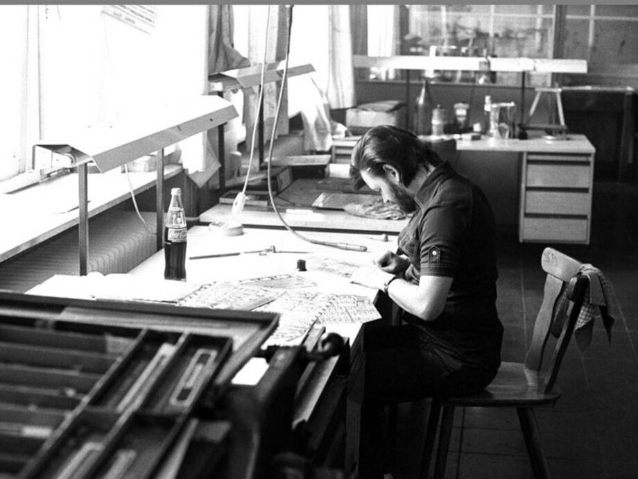 Arbeit eines Lithographen Arbeit eines Lithographen