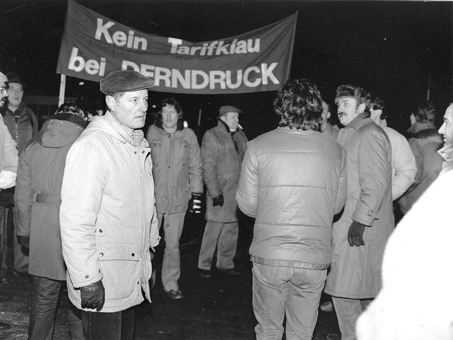 1985, Streikposten vor der Druckerei Derndruck 1985, Streikposten vor der Druckerei Derndruck